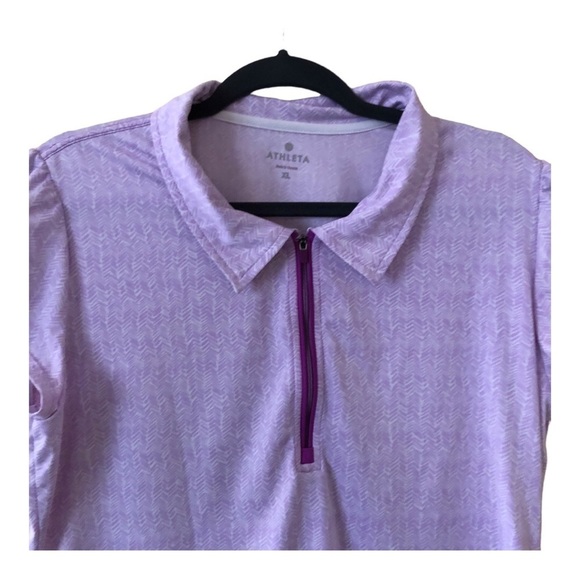Athleta Gravity 1/2 Zip Hi Low Polo Golf Top Women's Size XL Light Purple - Picture 3 of 6